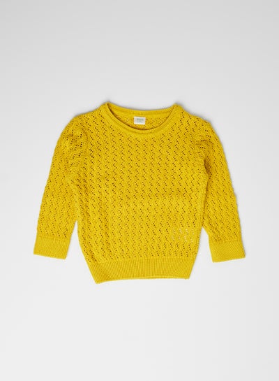Buy Baby Solid Sweater Yellow in Saudi Arabia