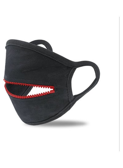 Buy Washable Protective Zipper Openable Mask Black/red 13*18cm in UAE