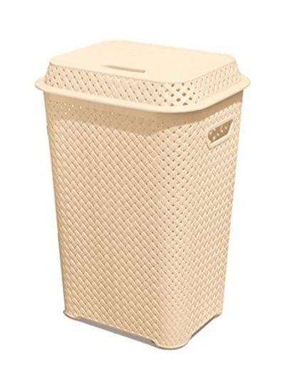 Buy Launet Plastic Laundry Basket Cream in UAE