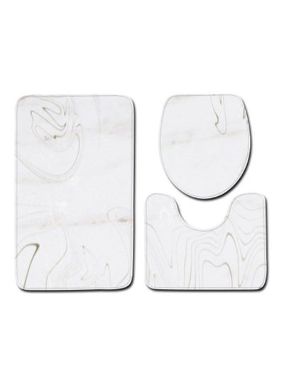 Buy 3-Piece Bath Mat Accessory Set multicolour 75x45cm in UAE