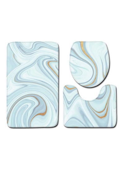 Buy 3-Piece Bath Mat Accessory Set multicolour 75x45cm in UAE