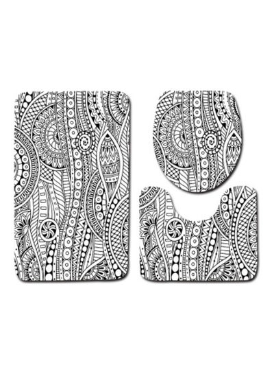 Buy 3-Piece Bath Mat Accessory Set multicolour 75x45cm in Saudi Arabia