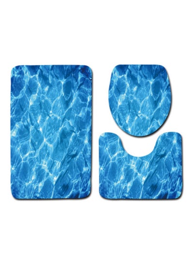 Buy 3-Piece Bath Mat Accessory Set Multicolour 75x45cm in Saudi Arabia