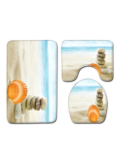 Buy 3-Piece Bath Mat Accessory Set Multicolour 75x45cm in UAE