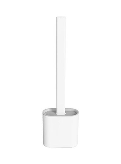 Buy Hanging Silicone Toilet Brush with Bracket White 365x98x43mm in Saudi Arabia