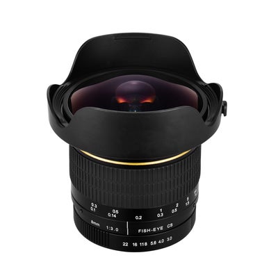 اشتري 8mm f3.0 APS-C Manual Focus Fisheye Camera Lens For Canon أسود في السعودية