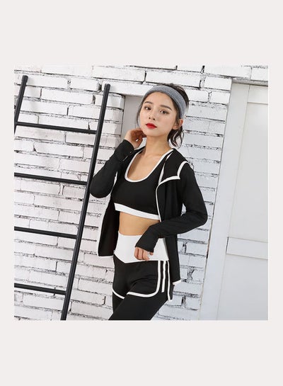 Buy 5-Piece Fitness Tracksuit white in UAE