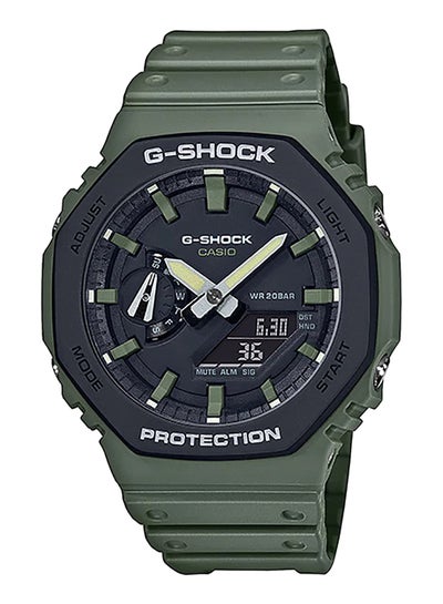 Buy Octagon Shape Resin Band Analog & Digital Wrist Watch 49 mm - Green - GA-2110SU-3ADR in UAE