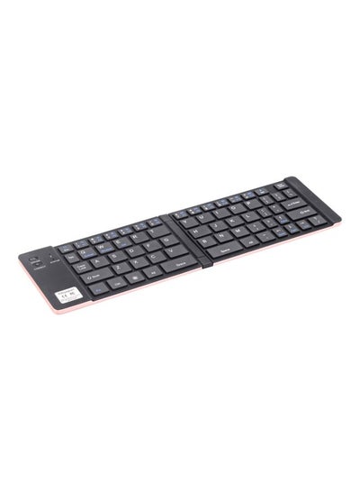 اشتري Wireless Folding Mini Portable Keyboard 14.6x8.5x1.4سم ذهبي وردي/أسود في السعودية