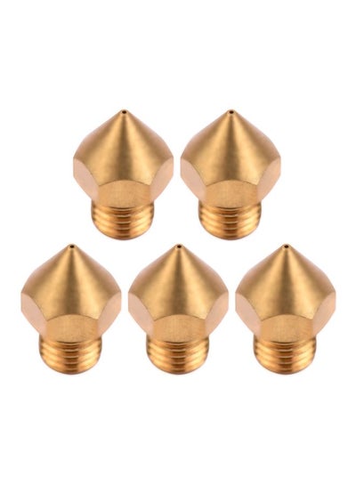 Buy 5-Piece 3D Printer Extruder Brass Nozzle Gold in Saudi Arabia