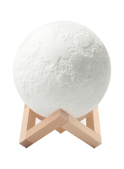 Buy 3D Print Moon Lamp With Stand White 8centimeter in Saudi Arabia