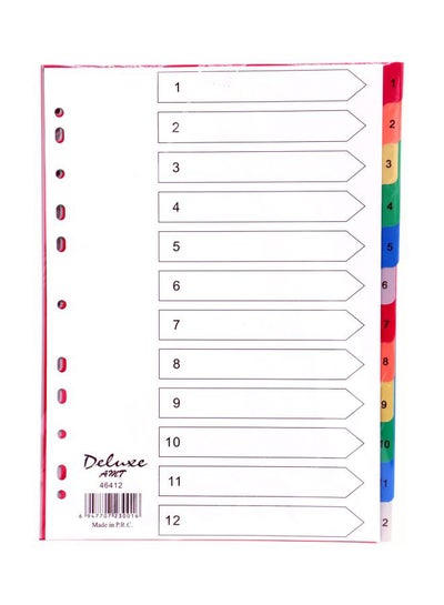 Buy 10-Piece A4 Paper Divider Multicolour in UAE