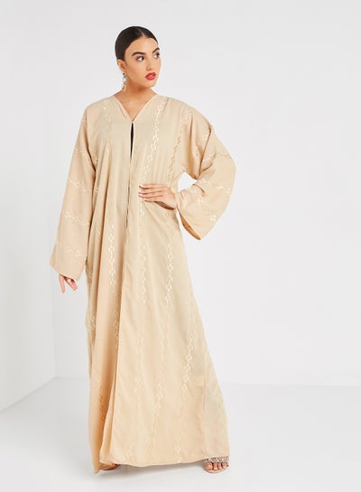 Buy Embroidered Abaya Beige in UAE