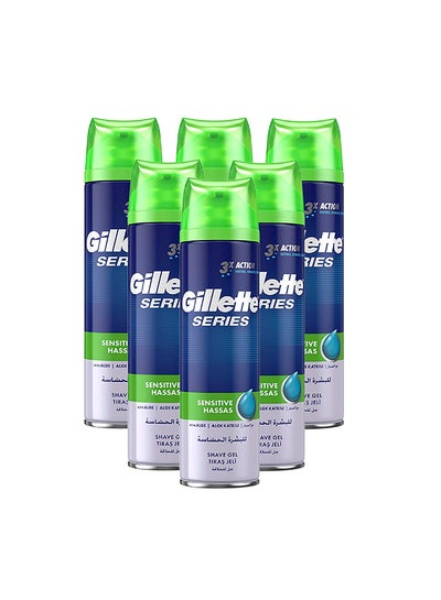 Buy Pack Of 6 Series Sensitive Shaving Gel 200ml in UAE