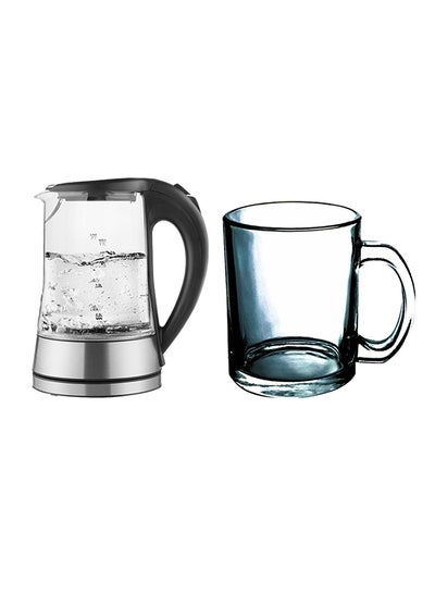 Buy Electric Kettle 1.7L With Royalford Mug Set 1.7 L 2000.0 W S7098-B122 Clear/Black in UAE