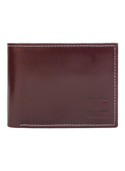 Buy Leather Bifold Men's Wallet Burgundy in UAE