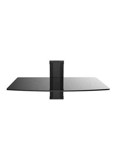 Buy Tempered Glass Wall Mounted TV Shelf Black in UAE