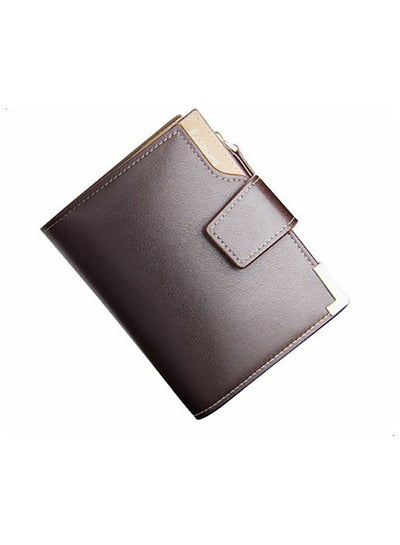 Buy Casual Leather Short Wallet Brown in Saudi Arabia