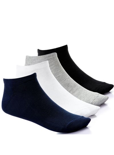 Buy 4-Piece Classic Mid-Height Socks Set Multicolor in Egypt