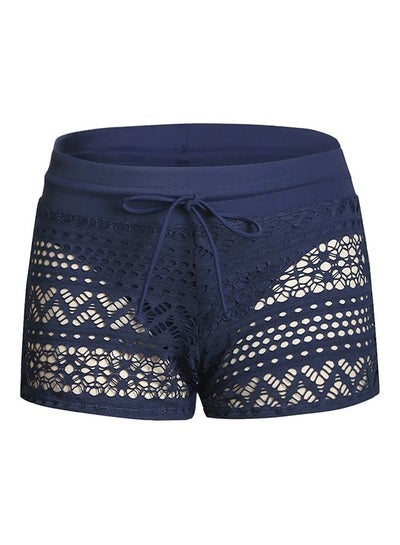 Buy Lace Detailed Swim Shorts Dark Blue in Saudi Arabia