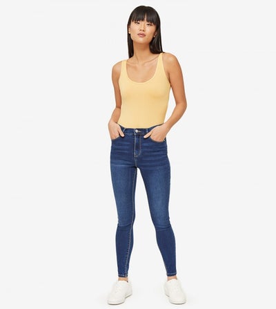 Stretchy Denim Jeggings Navy Blue 