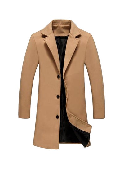 Buy Button Detailed Coat Brown in Saudi Arabia