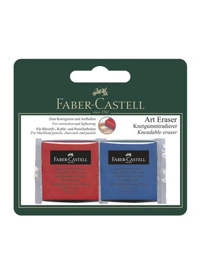 Buy 2-Piece Kneadable Art Eraser Blue/Red in UAE