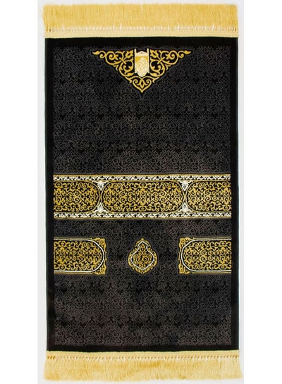 Buy Kiswa Of Kaaba Premium Prayer Mat Black/Gold 110x70cm in Saudi Arabia