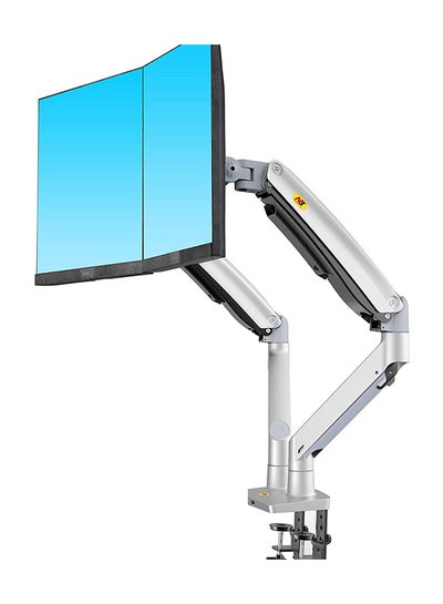 Buy Dual LCD Monitor Standing Desk Mount For 27 inch Monitors Sliver in Egypt