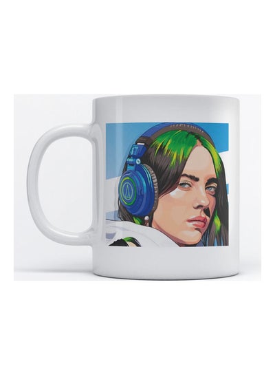 Buy Mug Billie Eilish for Coffee and Tea White 350ml in Saudi Arabia