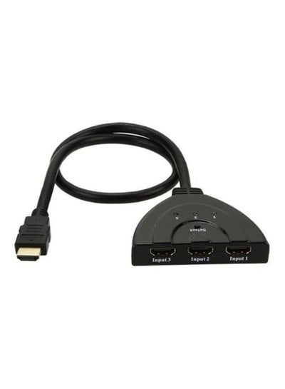 اشتري كابل محول مقسم تلقائي من 3 منافذ إلى 1 HDMI لأجهزة التلفزيون عالية الوضوح وDVD، بلون أسود. ألوان متعددة في الامارات