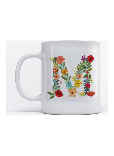 Buy Mug Alphabet M for Coffee and Tea White 350ml in Saudi Arabia