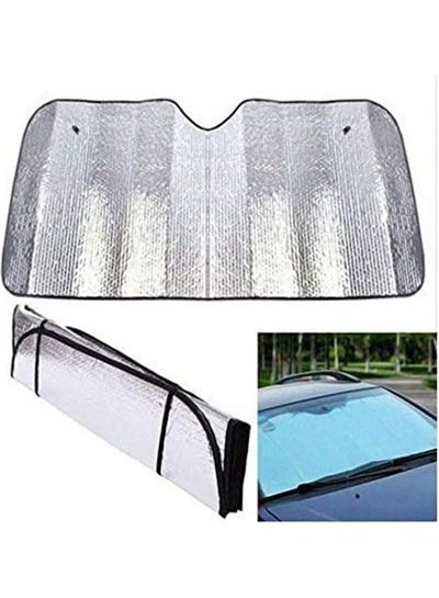 Buy Metallic Foldable Reflective Car Shades Protection From Sunlight 60x130cm in Saudi Arabia