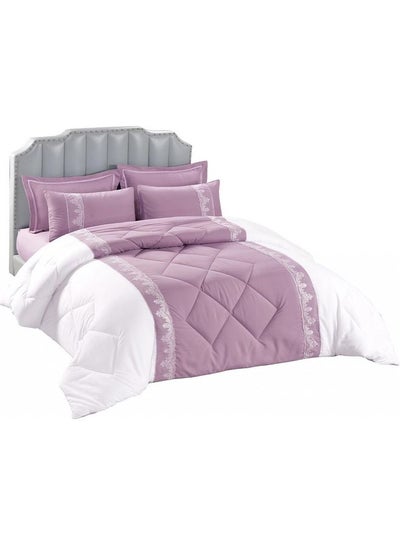 Buy 6-Piece Comforter Set Microfiber Pink 240x 260cm in UAE