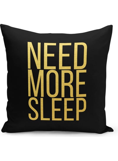 Buy More Sleep Printed Decorative Pillow Black 40x40cm in Saudi Arabia