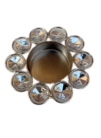 Buy Crystal Tealight Holder Silver/Gold 3inch in UAE