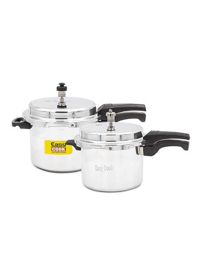 Buy 2-Piece Pressure Cooker Set Silver in UAE