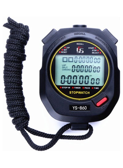 Buy Three Row 60 Track Electronic Stopwatch Timer Multifunctional And Field Running black 7.5x6.2x2.1cm in Saudi Arabia