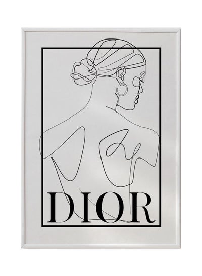 Buy Fine Line Dior Fashion Poster With Frame White/Black 30x40cm in UAE