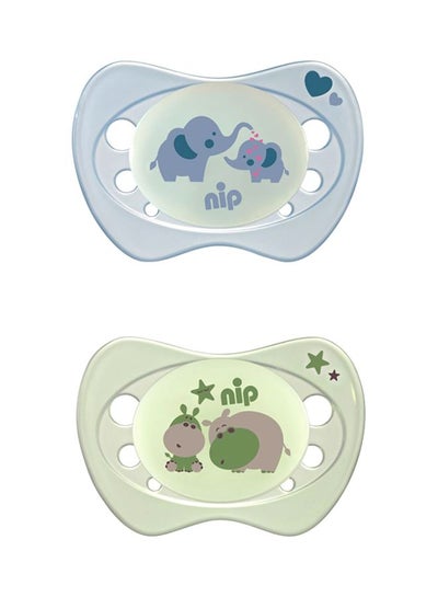 Buy 2 Piece Elephant And Hippo Themed Soother (5-18 Months) in Saudi Arabia
