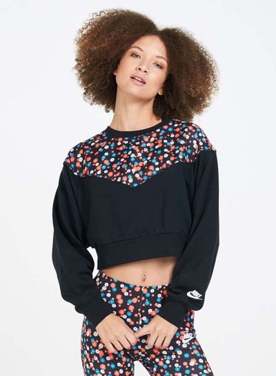 Buy Heritage Crew Floral Sweatshirt Black in Saudi Arabia