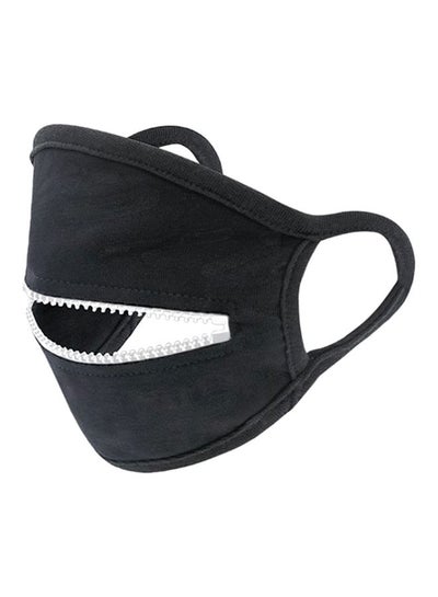 Buy Washable Protective Zipper Openable Mask Black/White 13x18cm in UAE