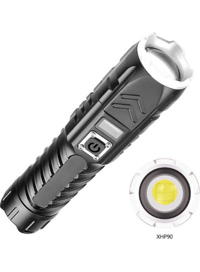 Buy USB Charging Intelligent Display Flashlight Black 16x3.5x3.5cm in Saudi Arabia