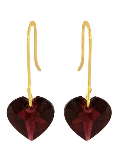 اشتري 10k Gold Garnets Heart Earrings في الامارات