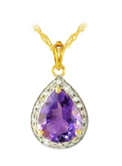 Buy 18 Karat Gold Diamond Studded Pendant Necklace in UAE