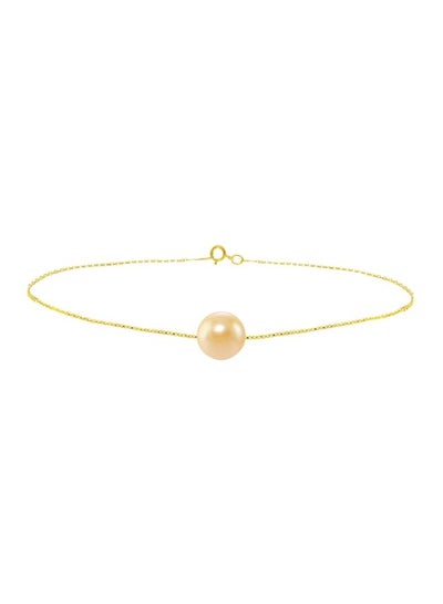 اشتري 18 Karat Gold Pearl Studded Charm Bracelet ذهبي وردي/ذهبي في الامارات