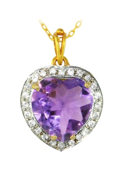 Buy 18 Karat Gold Diamond Studded Pendant Necklace in UAE