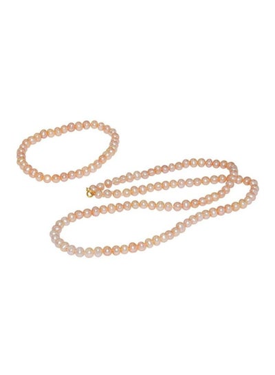 Buy 3-Piece 10 Karat Gold Pearl Jewellery Set in UAE