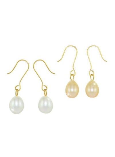 Buy Pair Of 2 10 Karat Gold Pearl Earrings in UAE