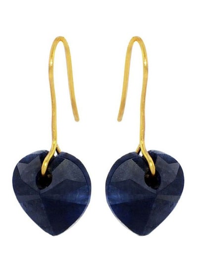 Buy 10 Karat Gold Sapphire Heart Earrings in UAE